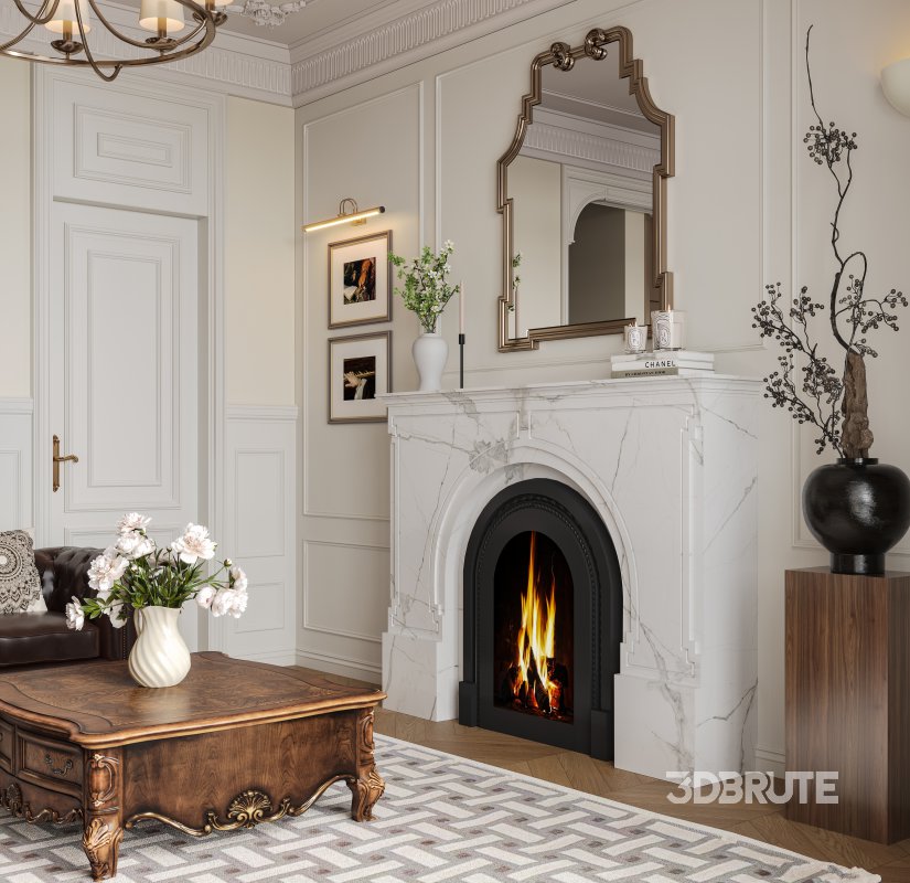 Luxurious classic living room and dining room Image 9