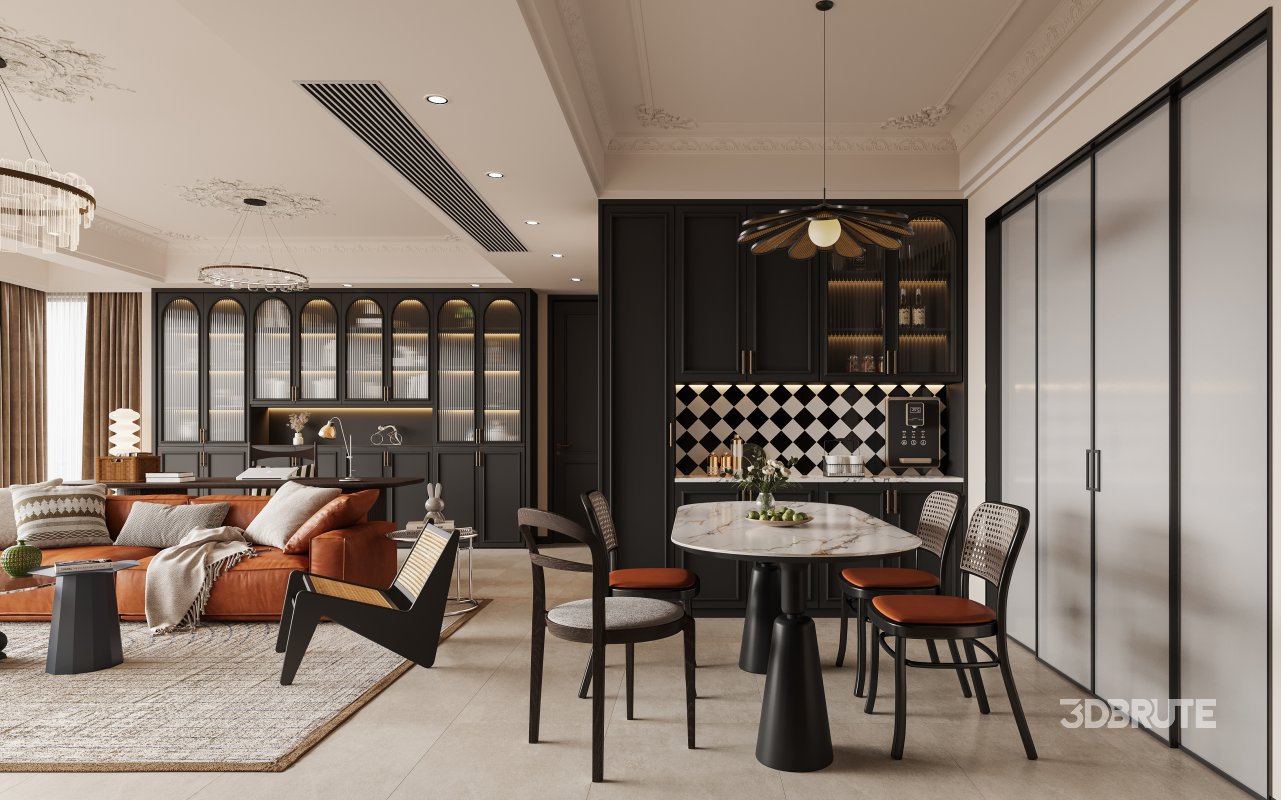 Luxurious living room and dining room Image 1