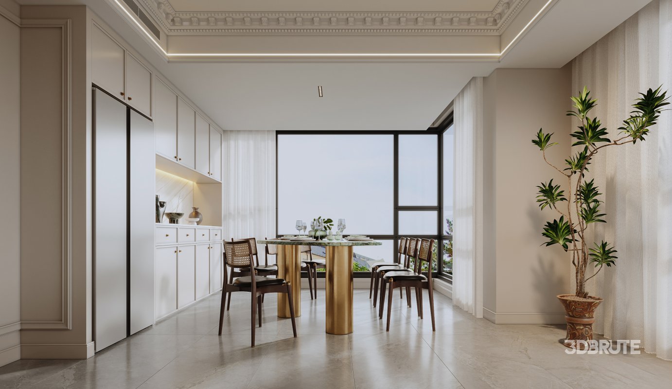 Luxurious living room and dining room Image 4