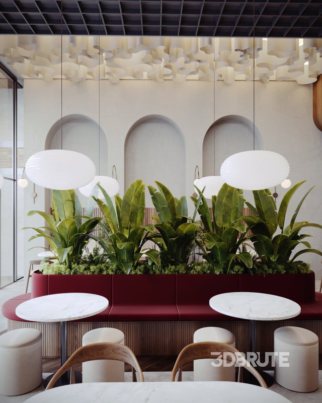 Coffee Shop 3D Model – Interior & Exterior | 3ds Max + Corona Renderer Image 12