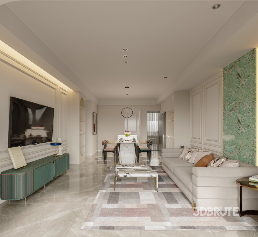 Luxurious living room and dining room Image 5