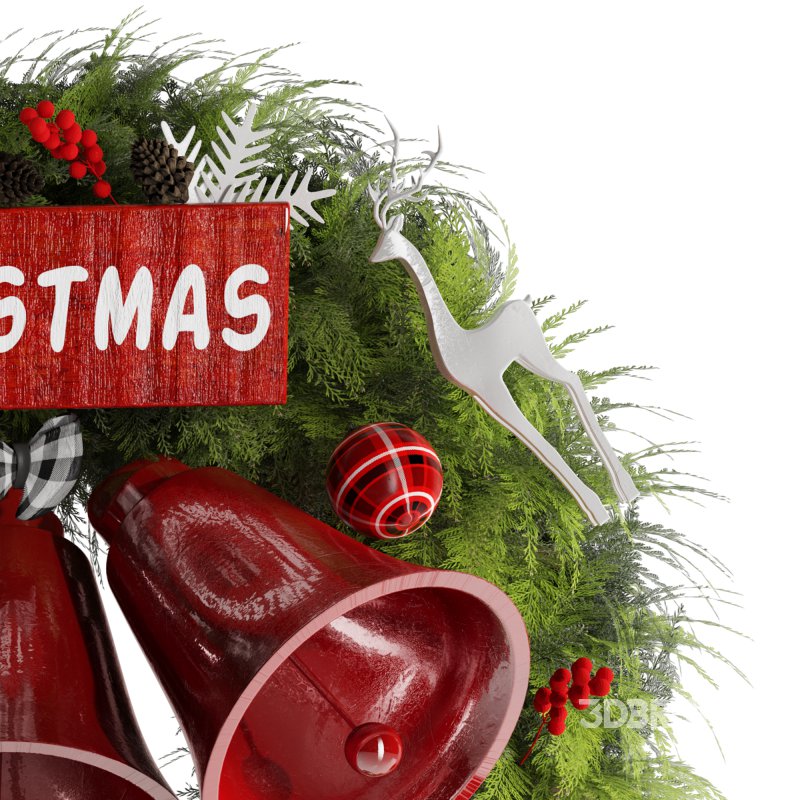 Bell and deer Wearth Christmas Decor Image 4