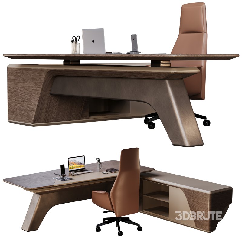 High Tech Executive Office Desk W-2428 Image 2