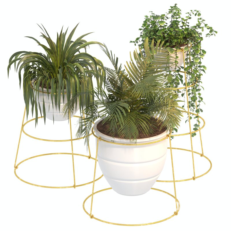 Golden Metal Standing Plant Image 7