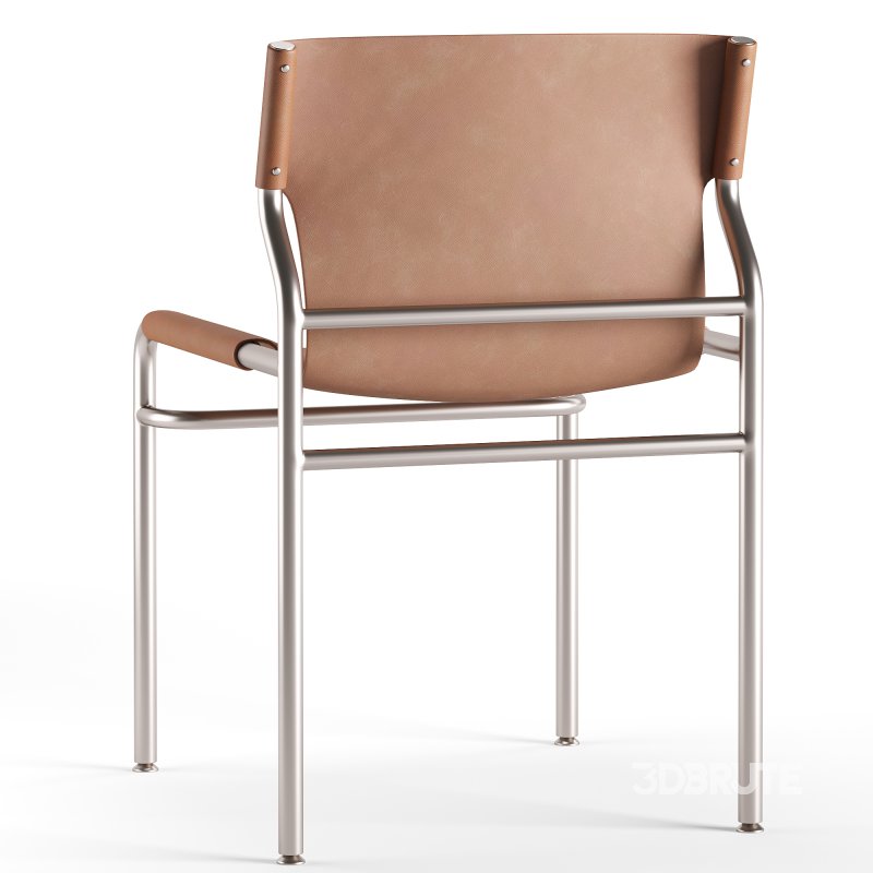 Surf Sling Brown Leather Dining Chair Image 3