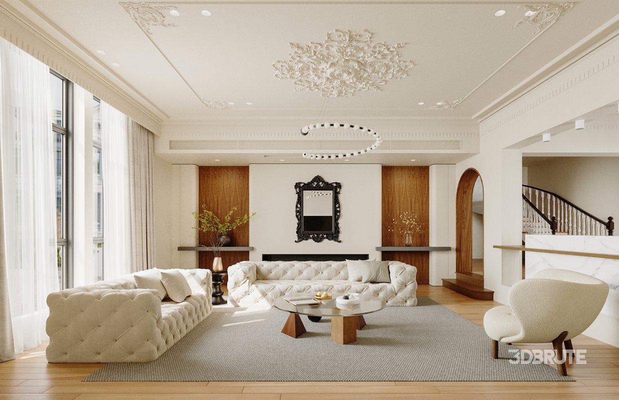 Luxurious living room and dining room Image 2