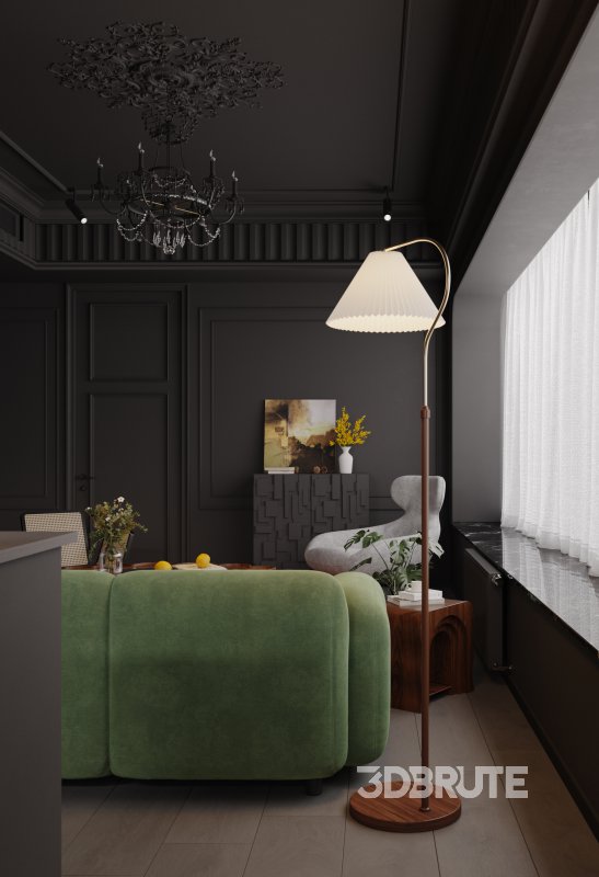 Dark living room and dining room Image 8