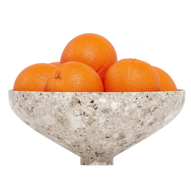 Marble Fruit Bowl with Oranges Image 2