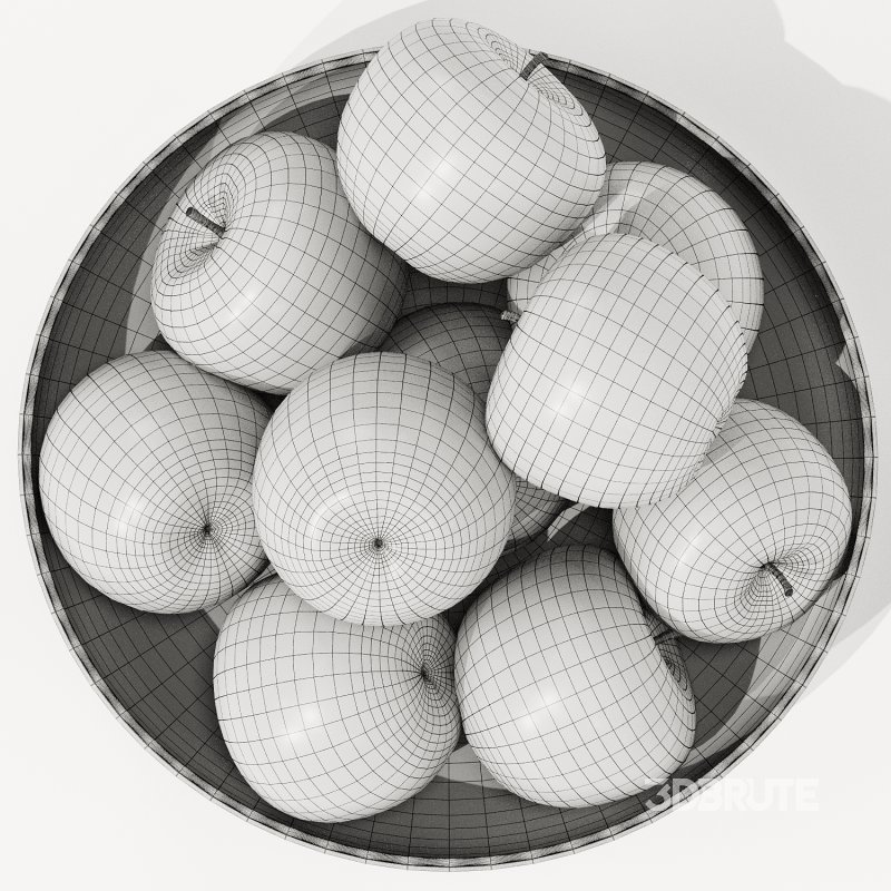 low Glass Bowl Centerpiece with Green Apples Image 4