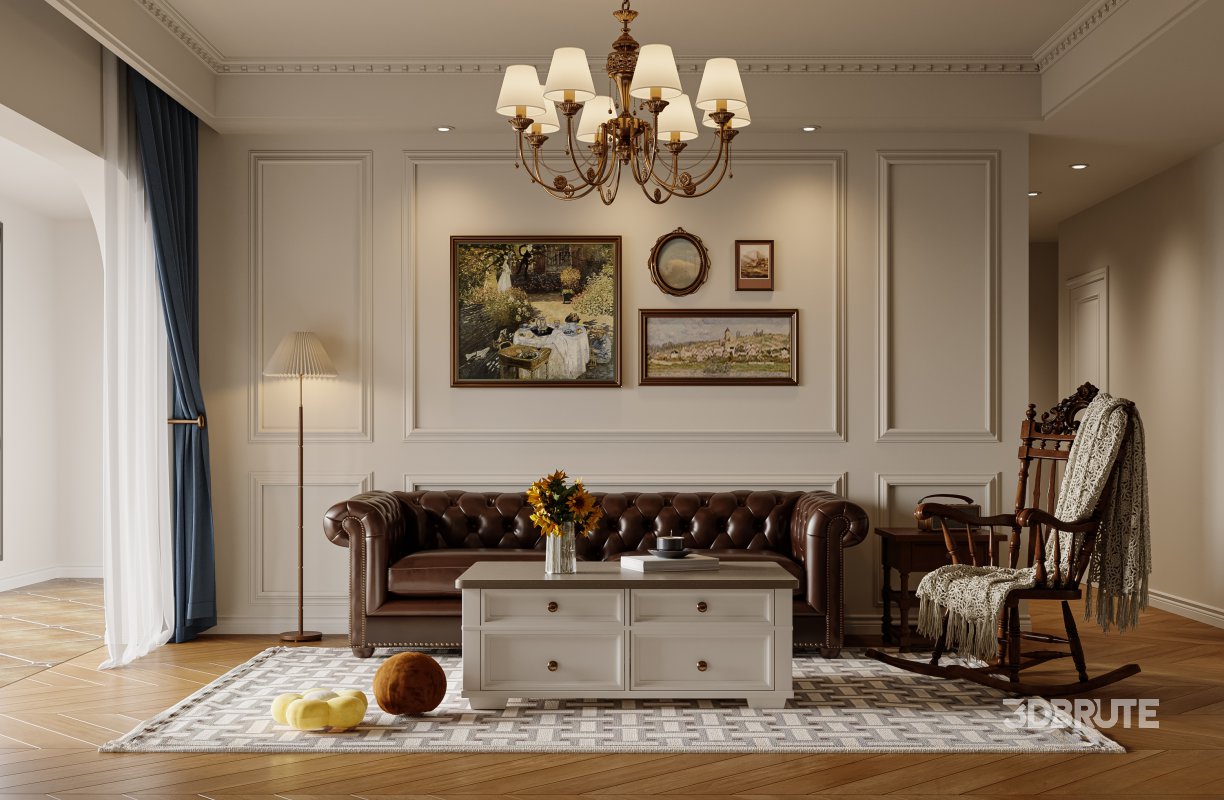 Luxurious classic living room and dining room Image 4