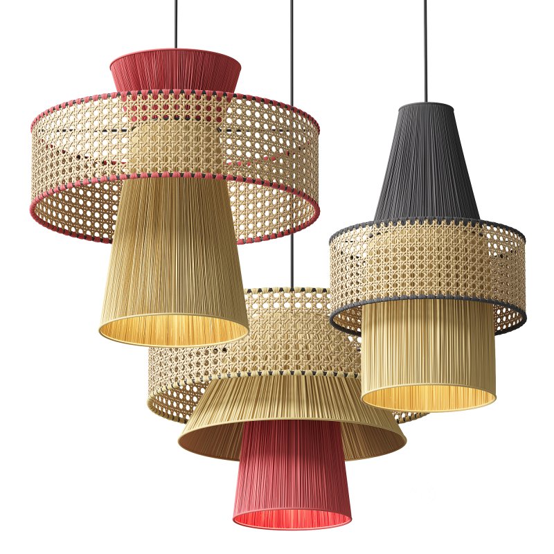 Raffia Multicolor Pendant Lamps Image 1