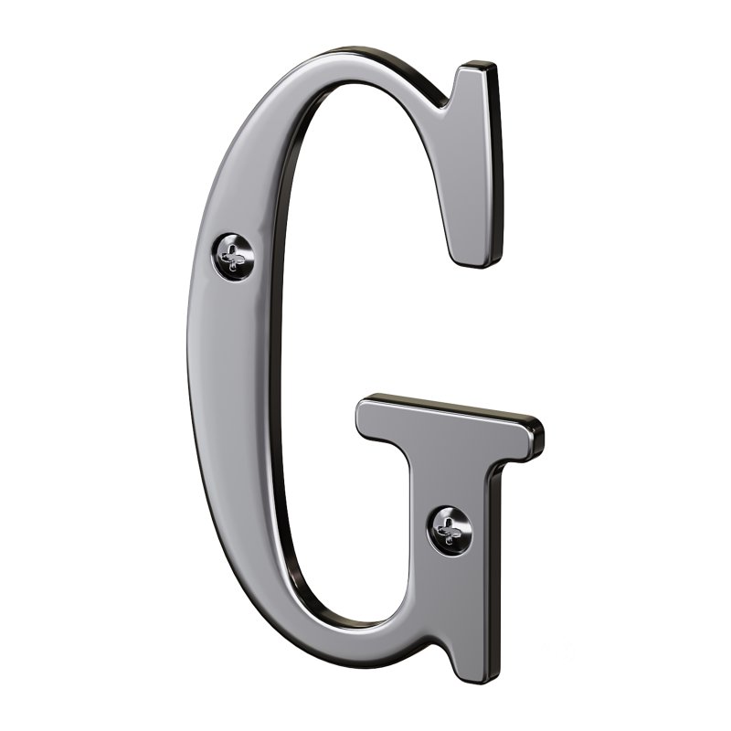 Letter G House Letters Solid Bright Brass Image 4