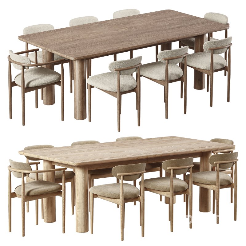 Edison Dining Chair and Branton Extendable Dining Table Image 1