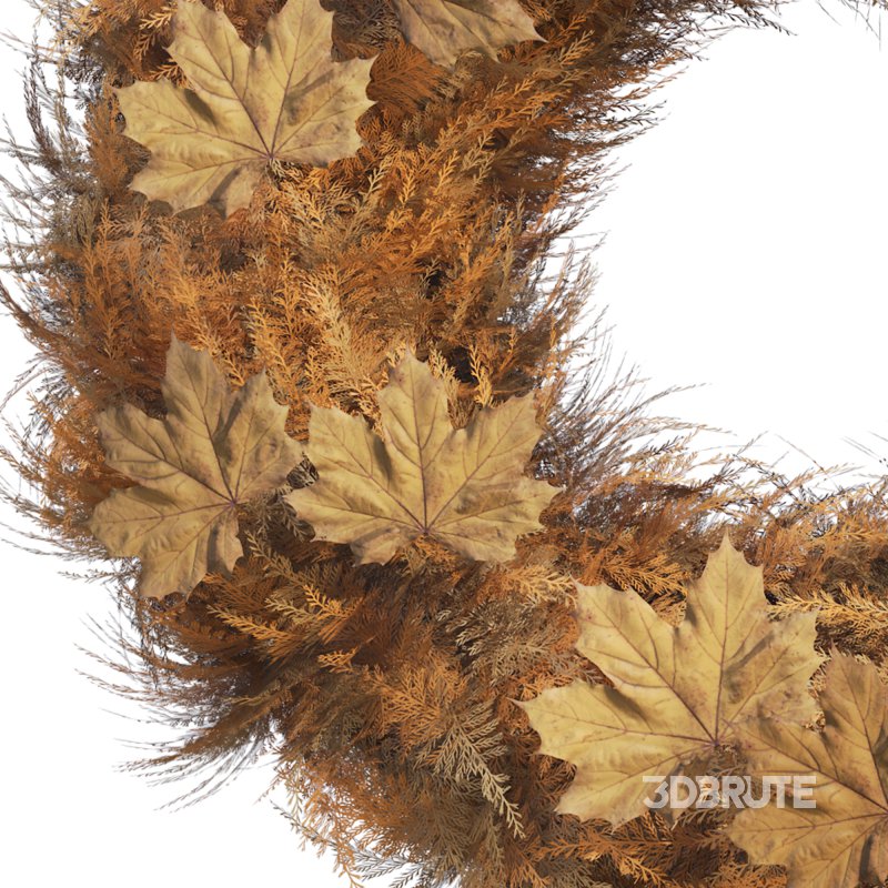 Wreath with dry leaves Image 1