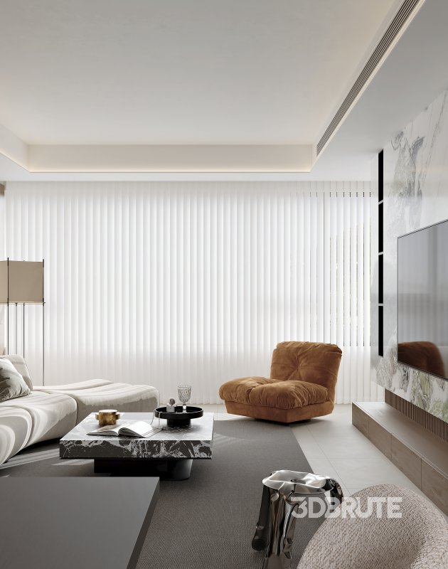 Modern living room and dining room interior scene Image 5