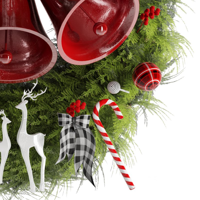 Bell and deer Wearth Christmas Decor Image 5