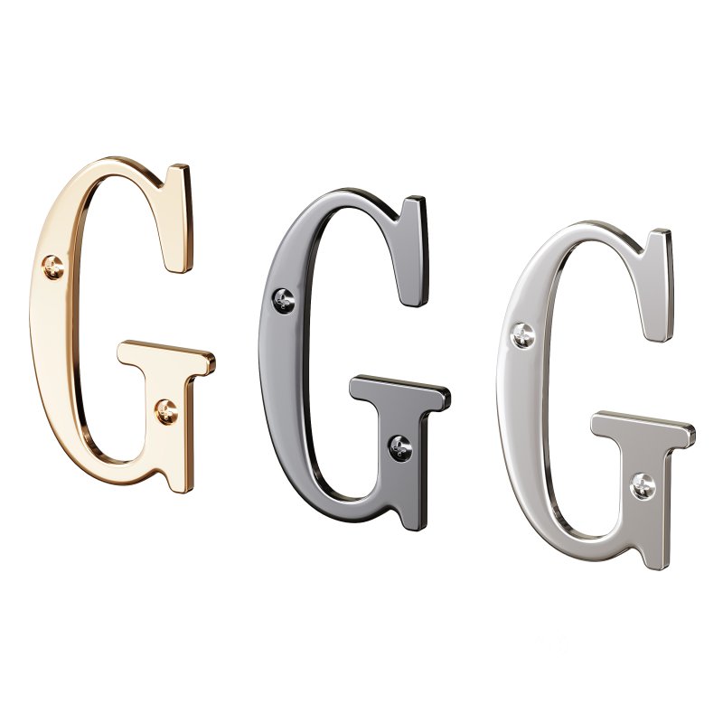 Letter G House Letters Solid Bright Brass Image 1