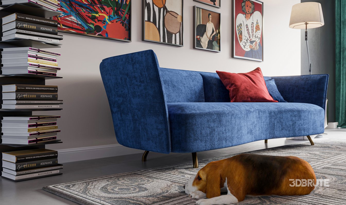 Modern living room and dining room interior scene Image 3