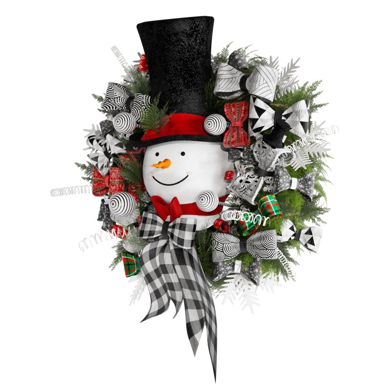 Snowman Wearth Christmas Decor Image 2