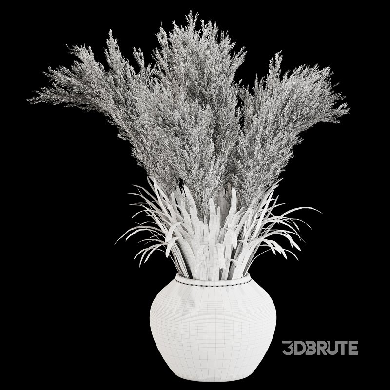 Minimal Pampas Bouquet in Pottery Vase 02 Image 5