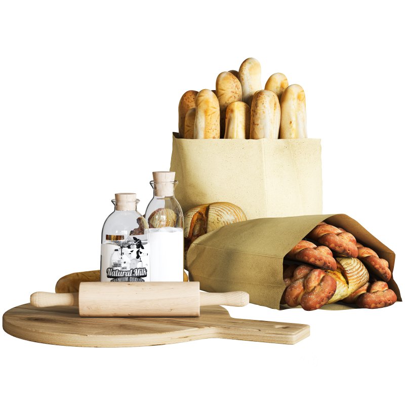 A bag of bread with milk and egg Image 1