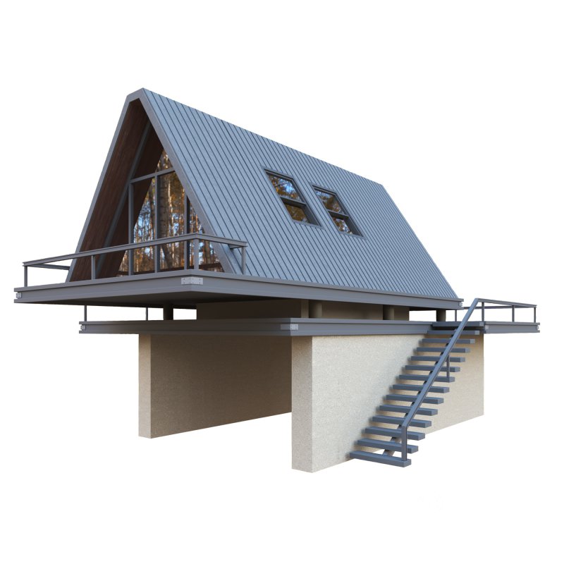 House Cabin home Villa Modern 3d model Image 2