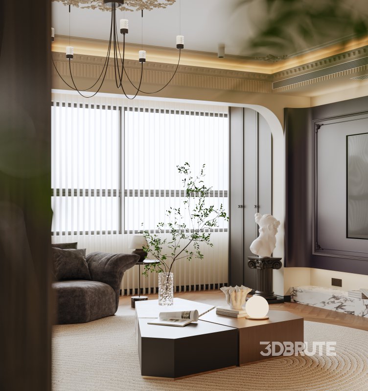 Luxurious living room and dining room kitchen Image 3