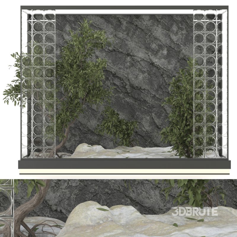 Indoor Garden with Glass Block Walls Image 1