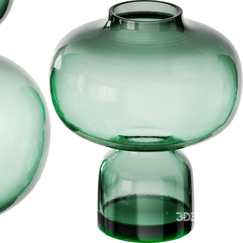 Modern Handblown Glass Green Orb Vases by Clear Home Design Image 3