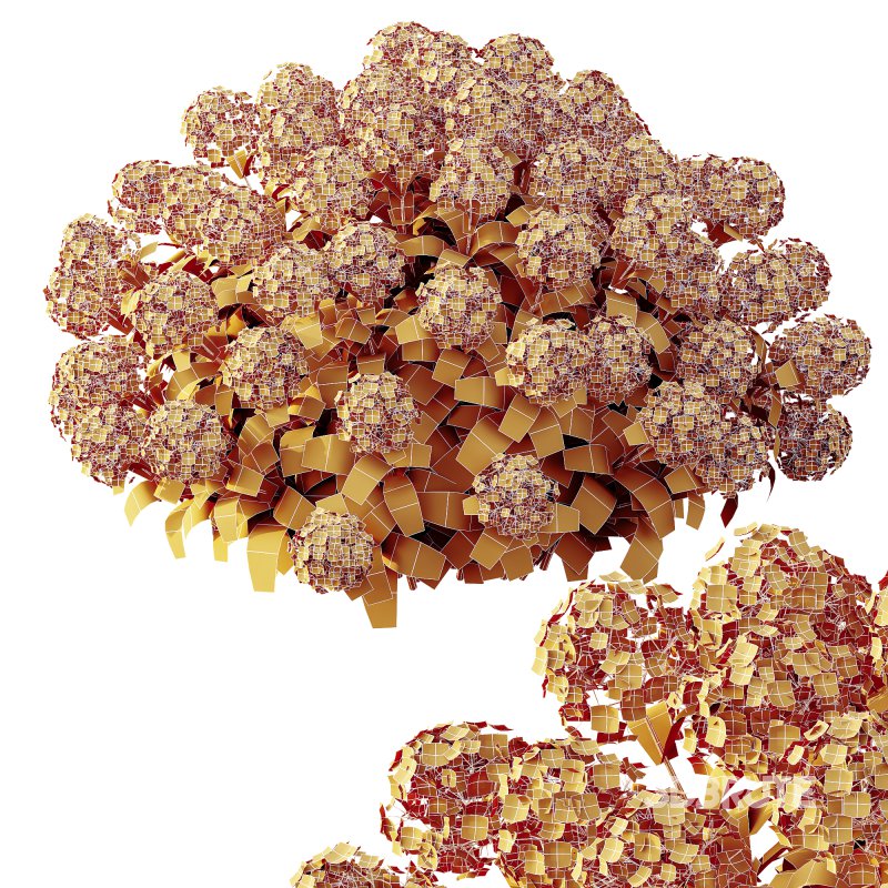 ntal appeal. Known as the “Garden Gate” hydrangea, this species is celebrated for its large spherical flower heads that bloom in a range of colors—white, blue, pink, purple, and yellow—making it one of the most versatile flowering shrubs for landscaping and decorative design. Its broad, glossy green leaves and abundant floral clusters bring a sense of freshness, romance, and elegance to both exterior gardens and indoor visualizations. Meticulously modeled with 4K textures, the asset ensures botanical accuracy, realistic shading, and excellent performance for high-quality renders. Image 6