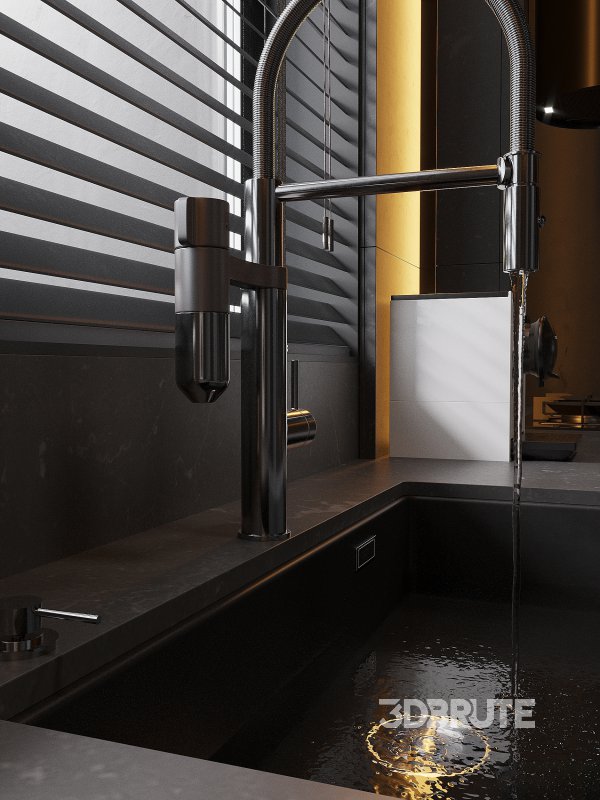 Dark living room and dining room Image 9