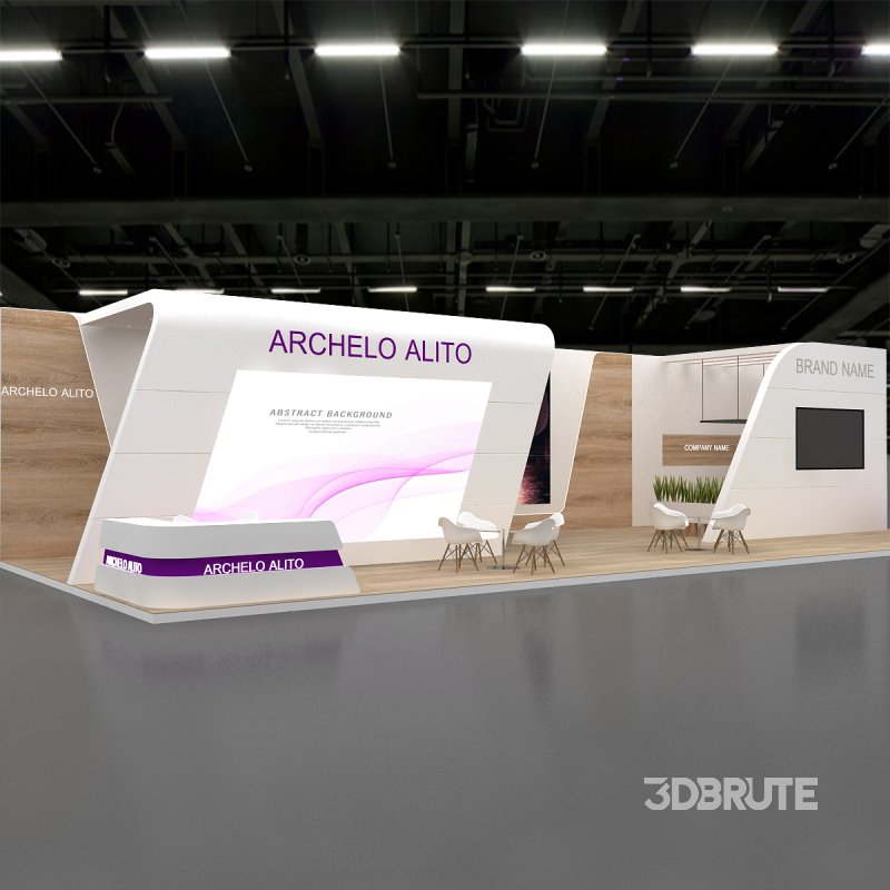 exhibition booth stand 3d Model Image 9