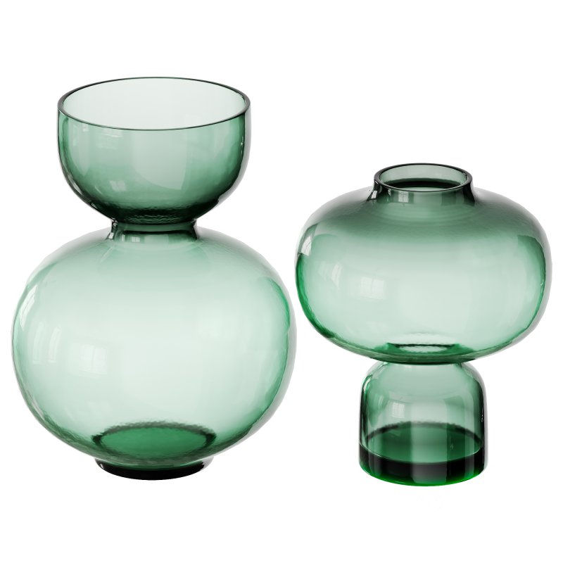Modern Handblown Glass Green Orb Vases by Clear Home Design Image 1