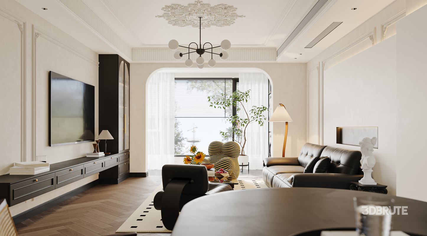 Luxurious living room and dining room Image 1