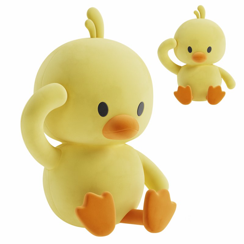 Cute Little Yellow Duck Plush Pillow Toy Image 1