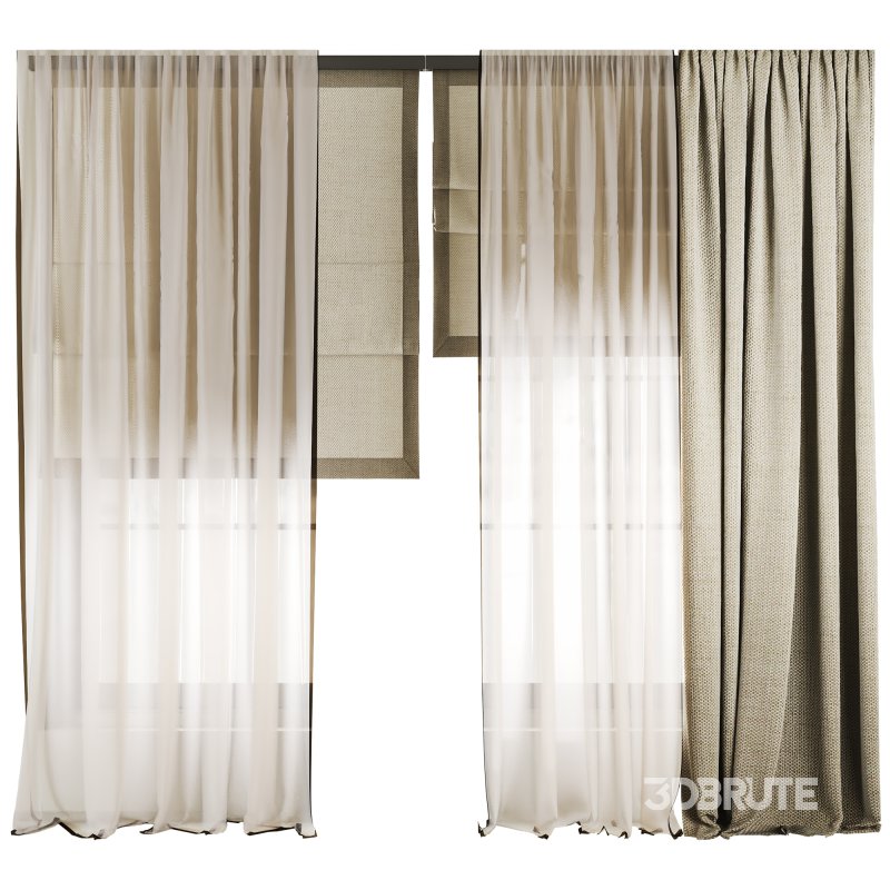 Silk and Cotton Curtain Set 68 Image 1