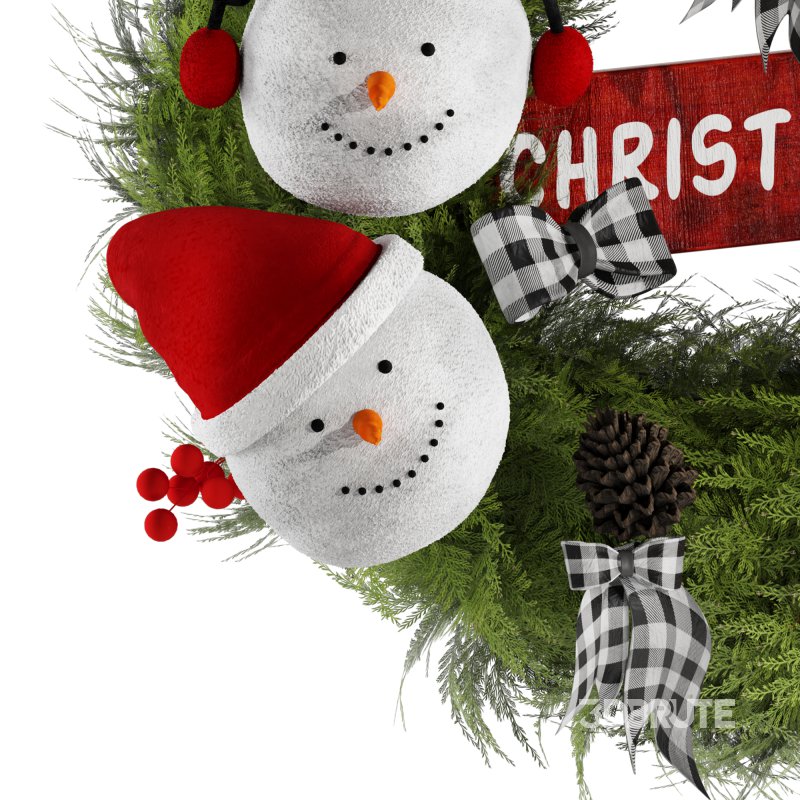 Decorative Snowman Wearth Christmas Set Image 2