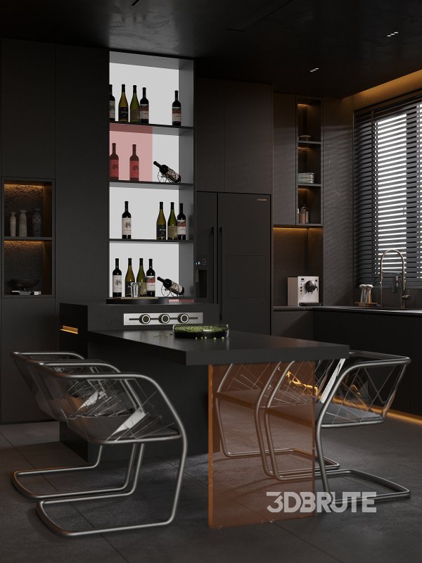 Dark living room and dining room Image 12