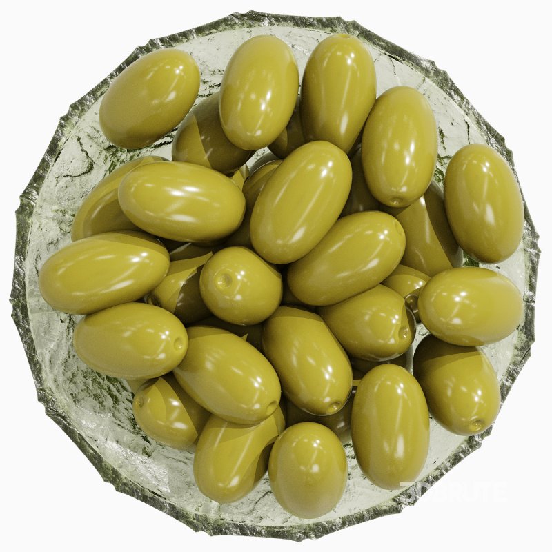 Low Glass Bowl Centerpiece with Olives Image 3