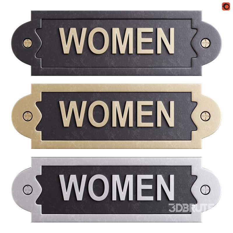 Solid Brass Sign Women Image 1