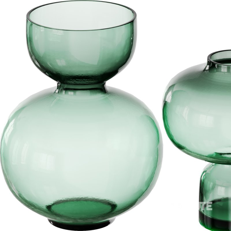 Modern Handblown Glass Green Orb Vases by Clear Home Design Image 2