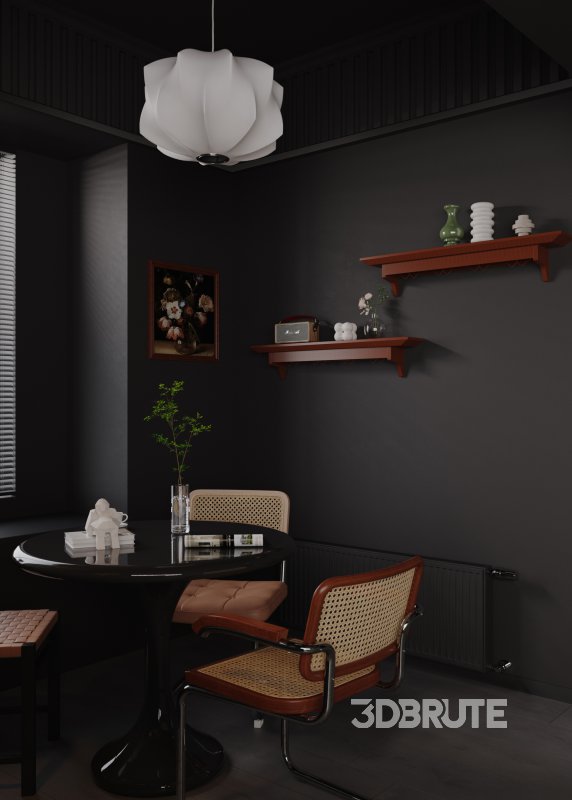 Dark living room and dining room Image 9