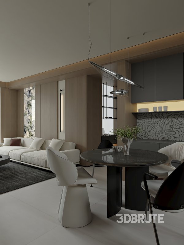 Modern living room dining room Image 3