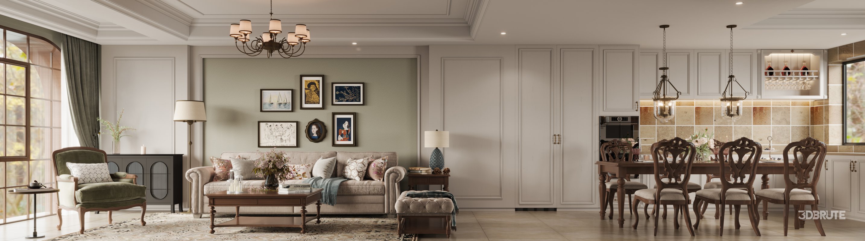 American Living Room Dining Room Image 4