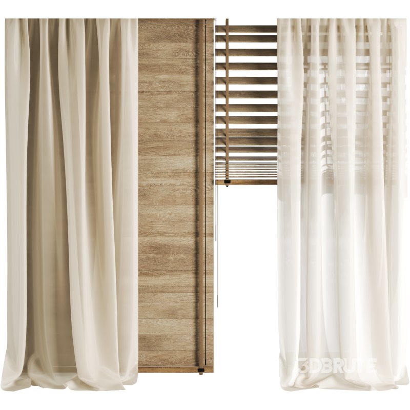 Silk and Wooden Blinds Set 037 Image 2