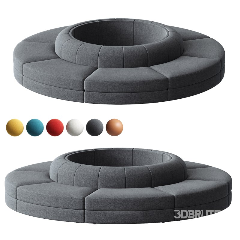 Maura Modular Convex Circle Sectional Image 5