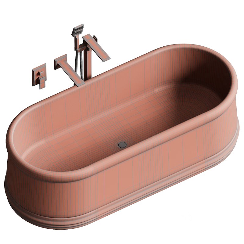 Grandeur Pietra Grey Marble Freestanding Bath 1780mm Image 4