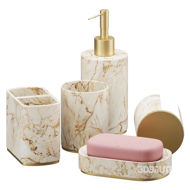 5 Piece Bathroom Counter Top Accessory Set Image 3