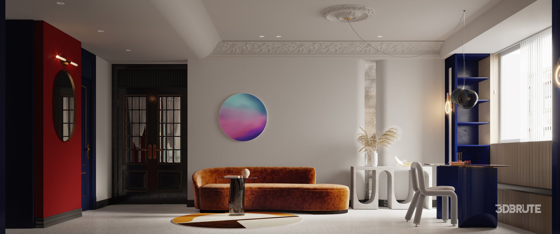 Luxurious living room and dining room Image 1