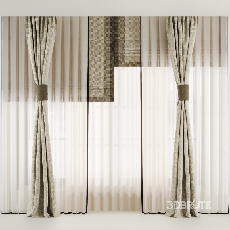 Silk and Cotton Curtain Set 72 Image 1